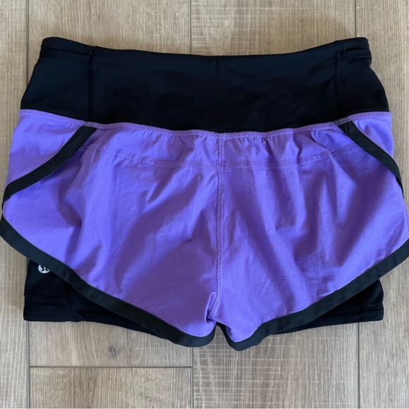 SOLD Lululemon Run Speed Squad Shorts Power Purple Black SIZE 4 RARE Running - Picture 2 of 8